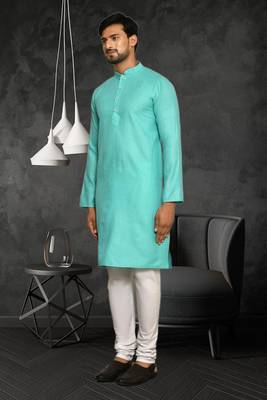 Mens cotton plain kurta pajama 3