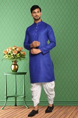 Mens cotton plain dhoti kurta 1