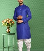 Mens cotton plain dhoti kurta