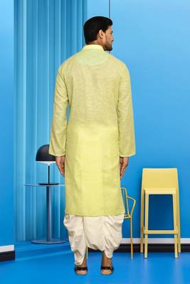 Mens cotton plain dhoti kurta 4