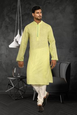Mens cotton plain kurta pajama 1