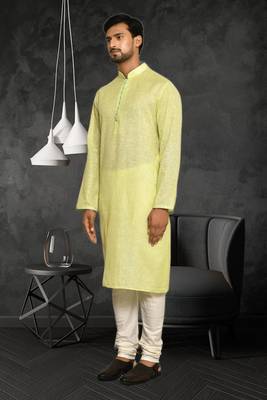 Mens cotton plain kurta pajama 2