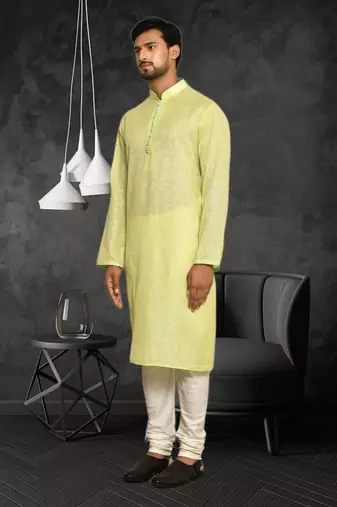 Mens cotton plain kurta pajama