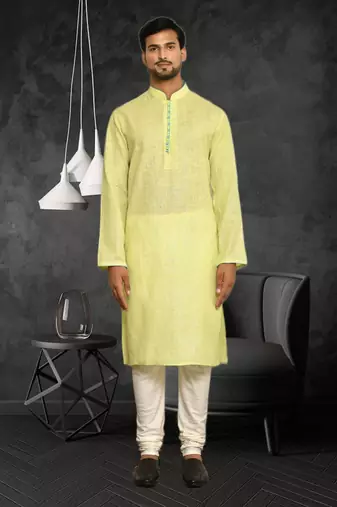 Mens cotton plain kurta pajama