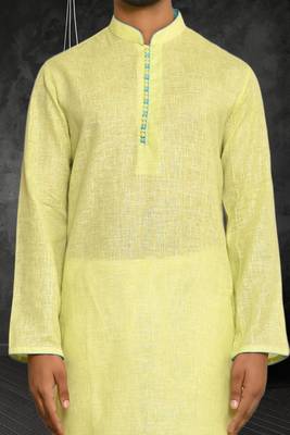 Mens cotton plain kurta pajama 4