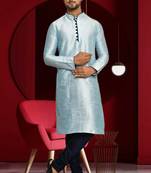 Mens silk plain kurta pajama