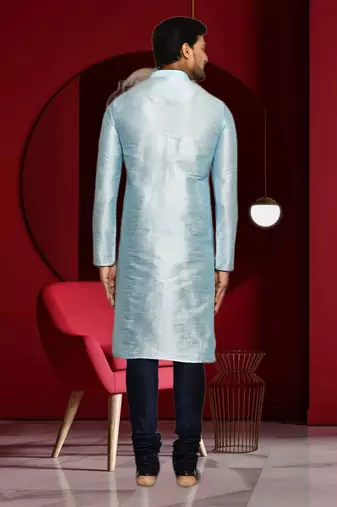 Mens silk plain kurta pajama