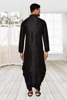 Mens silk plain dhoti kurta 4