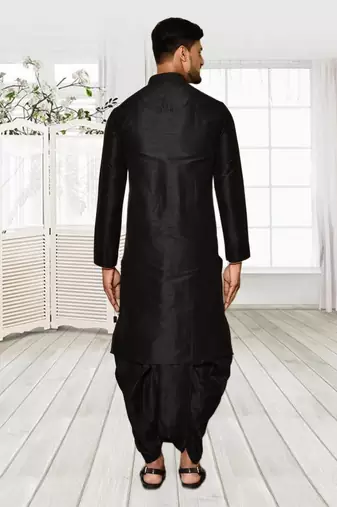 Mens silk plain dhoti kurta
