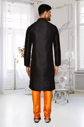 Mens silk plain kurta pajama