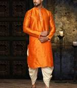 Mens silk plain dhoti kurta