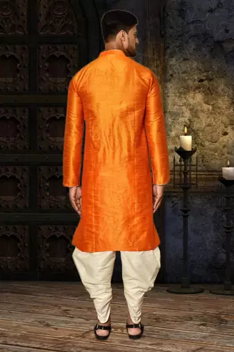 Mens silk plain dhoti kurta