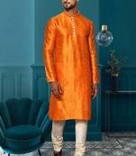 Mens silk plain kurta pajama