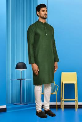 Mens cotton plain kurta pajama 2