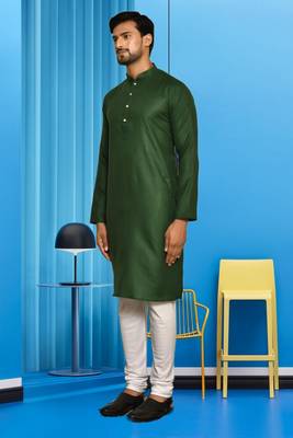 Mens cotton plain kurta pajama 3
