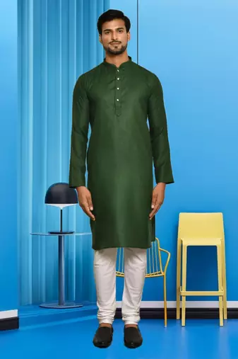 Mens cotton plain kurta pajama