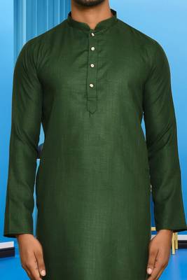 Mens cotton plain kurta pajama 5