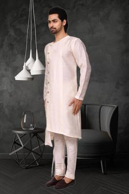 Mens silk plain kurta pajama 2