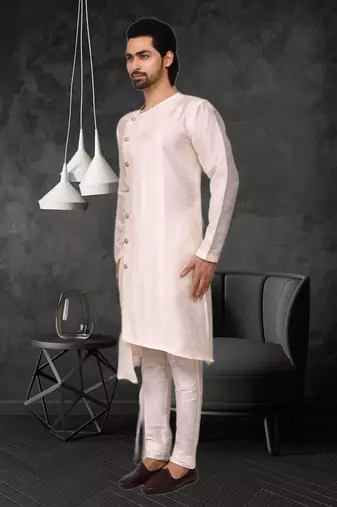 Mens silk plain kurta pajama