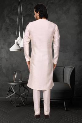 Mens silk plain kurta pajama 5