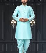 Mens silk plain dhoti kurta