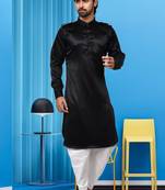 Mens silk plain pathani suit & dhoti