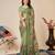 Green Colour Ethnic Designer Girlish Looking Partywear Saree