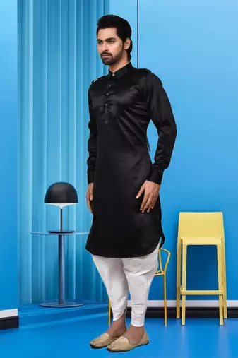 Mens silk plain pathani suit & dhoti