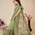 Green Colour Ethnic Designer Girlish Looking Partywear Saree