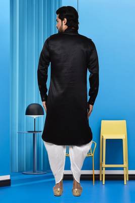 Mens silk plain pathani suit & dhoti 5