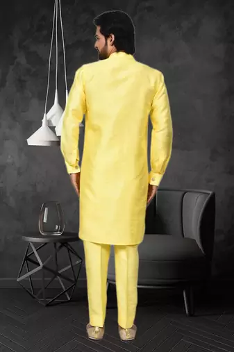 Mens silk plain kurta pajama