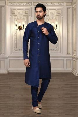 Mens silk plain kurta pajama 1