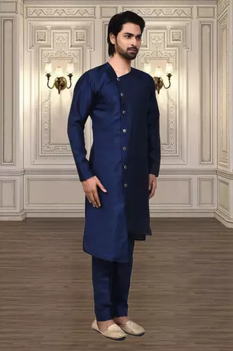 Mens silk plain kurta pajama