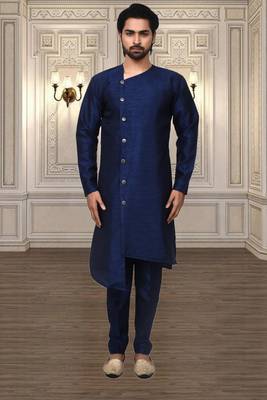 Mens silk plain kurta pajama 3