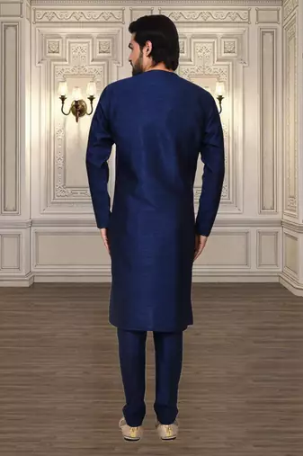 Mens silk plain kurta pajama