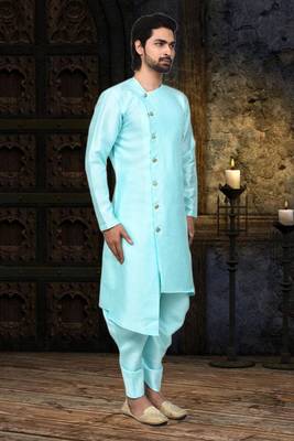 Mens silk plain dhoti kurta 2