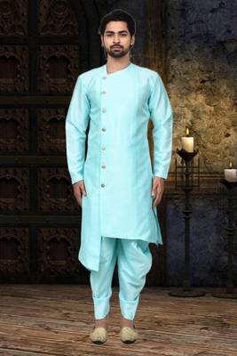 Mens silk plain dhoti kurta 3