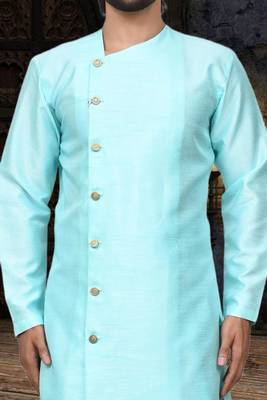 Mens silk plain dhoti kurta 4