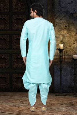 Mens silk plain dhoti kurta 5