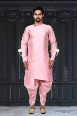 Mens silk plain dhoti kurta 3