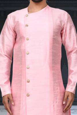 Mens silk plain dhoti kurta 4