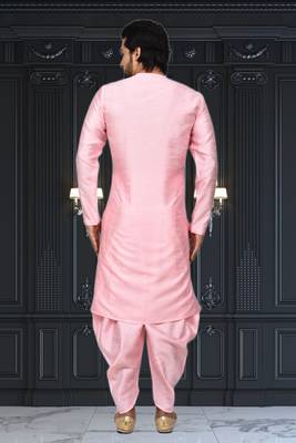 Mens silk plain dhoti kurta 5