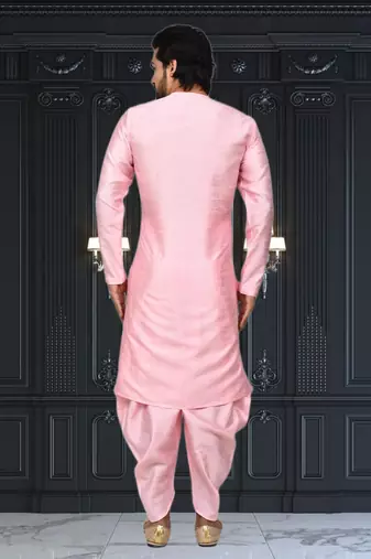 Mens silk plain dhoti kurta
