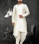 Mens silk plain dhoti kurta