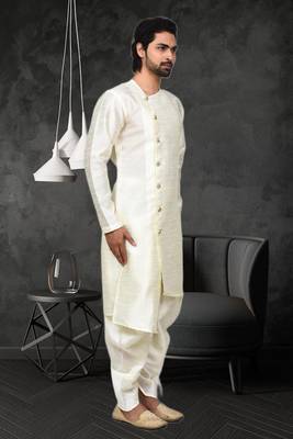 Mens silk plain dhoti kurta 2
