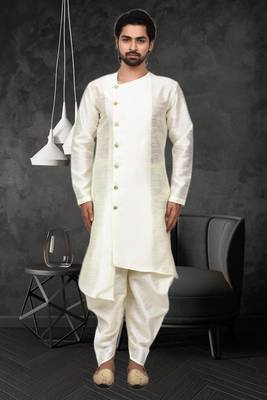 Mens silk plain dhoti kurta 3