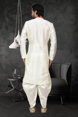 Mens silk plain dhoti kurta 5