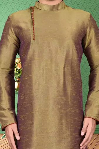 Mens silk plain kurta pajama