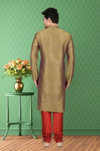 Mens silk plain kurta pajama