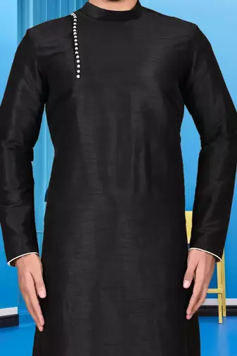 Mens silk plain kurta pajama